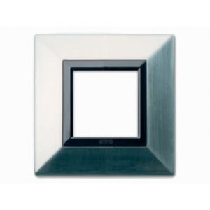 Plaque Zama_44 Carrée Nickel Brosse 2 Modules