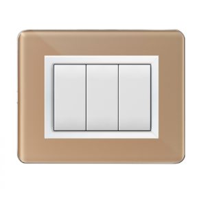 Plaque Personal_44 Rectangulaire Beige 3 Modules