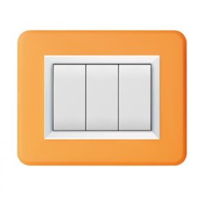 Plaque Personal_44 Rectangulaire Orange Brillant 3 Modules