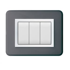 Plaque Personal_44 Rectangulaire Gris Foncé 3 Modules