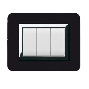 Plaque Personal_44 Rectangulaire Noir Absolu 3 Modules