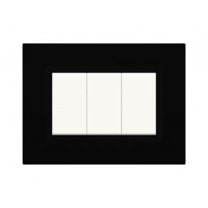 Plaque Nova_45 Rectangulaire Noir 3 Modules