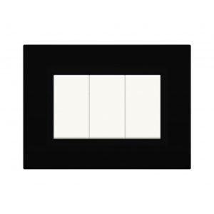 Plaque Nova_45 Rectangulaire Noir 3 Modules