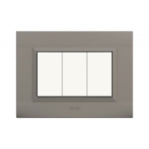 Plaque Nova_45 Rectangulaire Argent Opaque 3 Modules