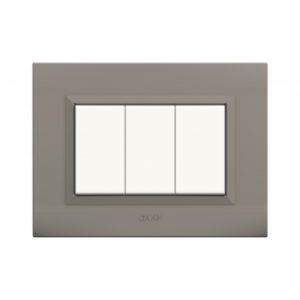 Plaque Nova_45 Rectangulaire Argent Opaque 3 Modules