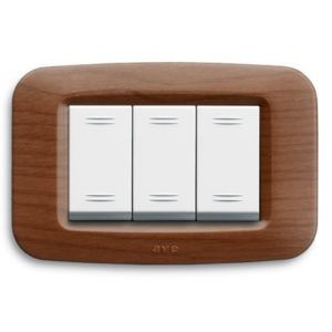 Plaque Yes_45 Rectangulaire Bois Foncé 3 Modules