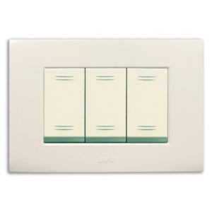 Plaque Duplex_45 Rectangulaire Ivoire 3 Modules