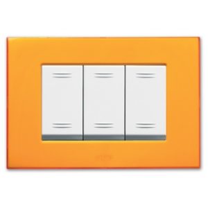 Plaque Duplex_45 Rectangulaire Orange 3 Modules