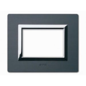 Plaque Vera_44 Rectangulaire Aluminium Anthracite Brosse 3 Modules